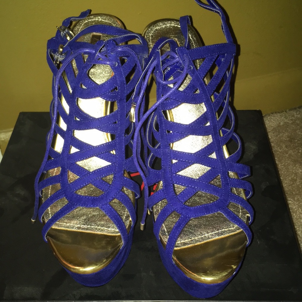 Blue (not suede) shoes!